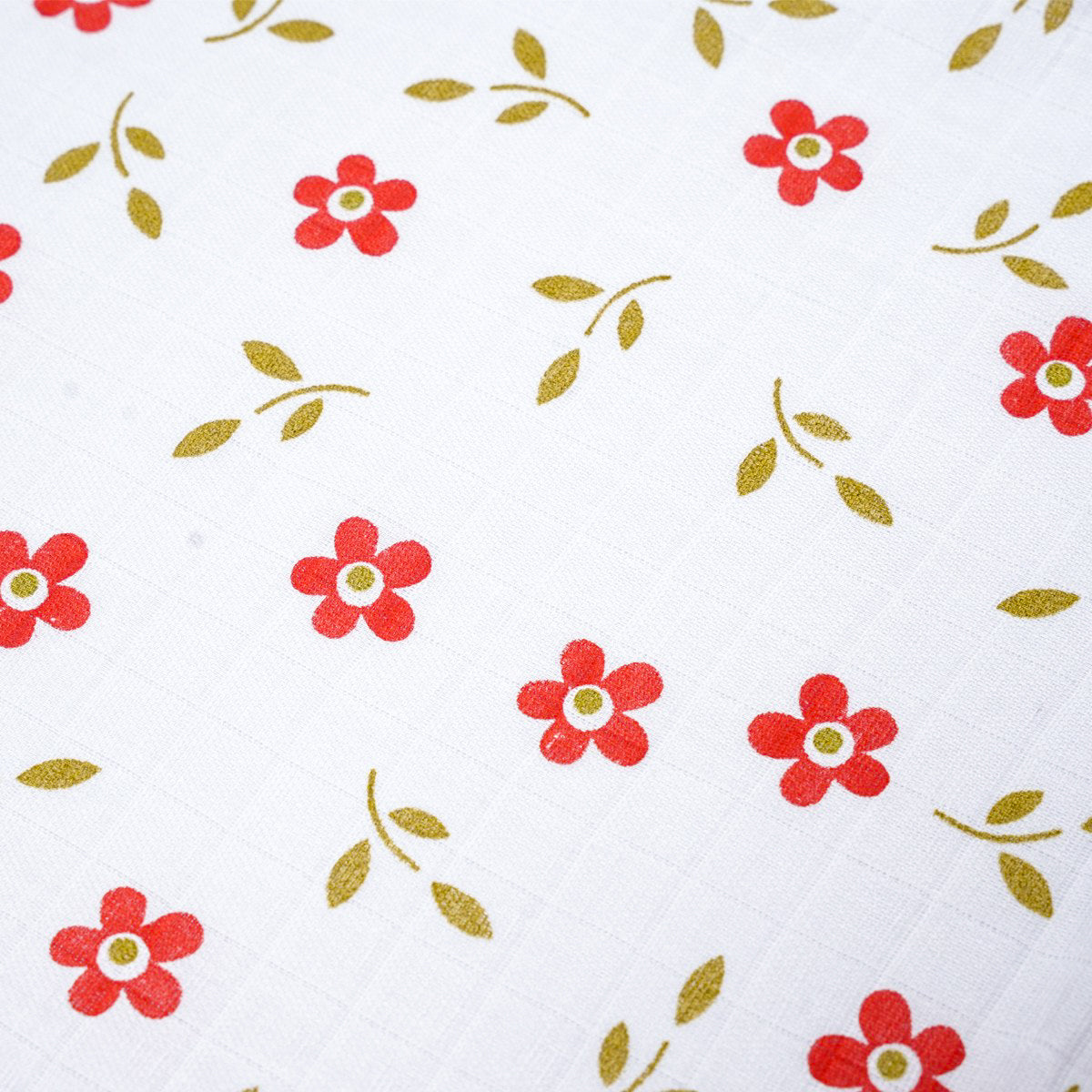 Muslin Infant Swaddle | Red Flower 2