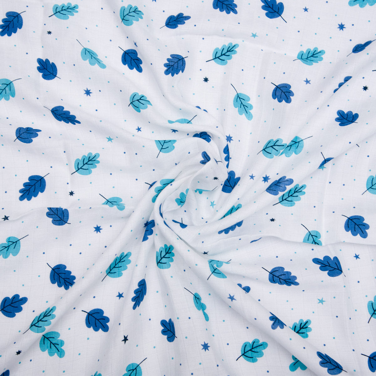 Muslin Infant Towel | Blue Leaf 1