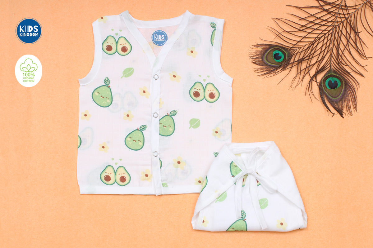 Muslin Jabla Matching Nappie Avacado