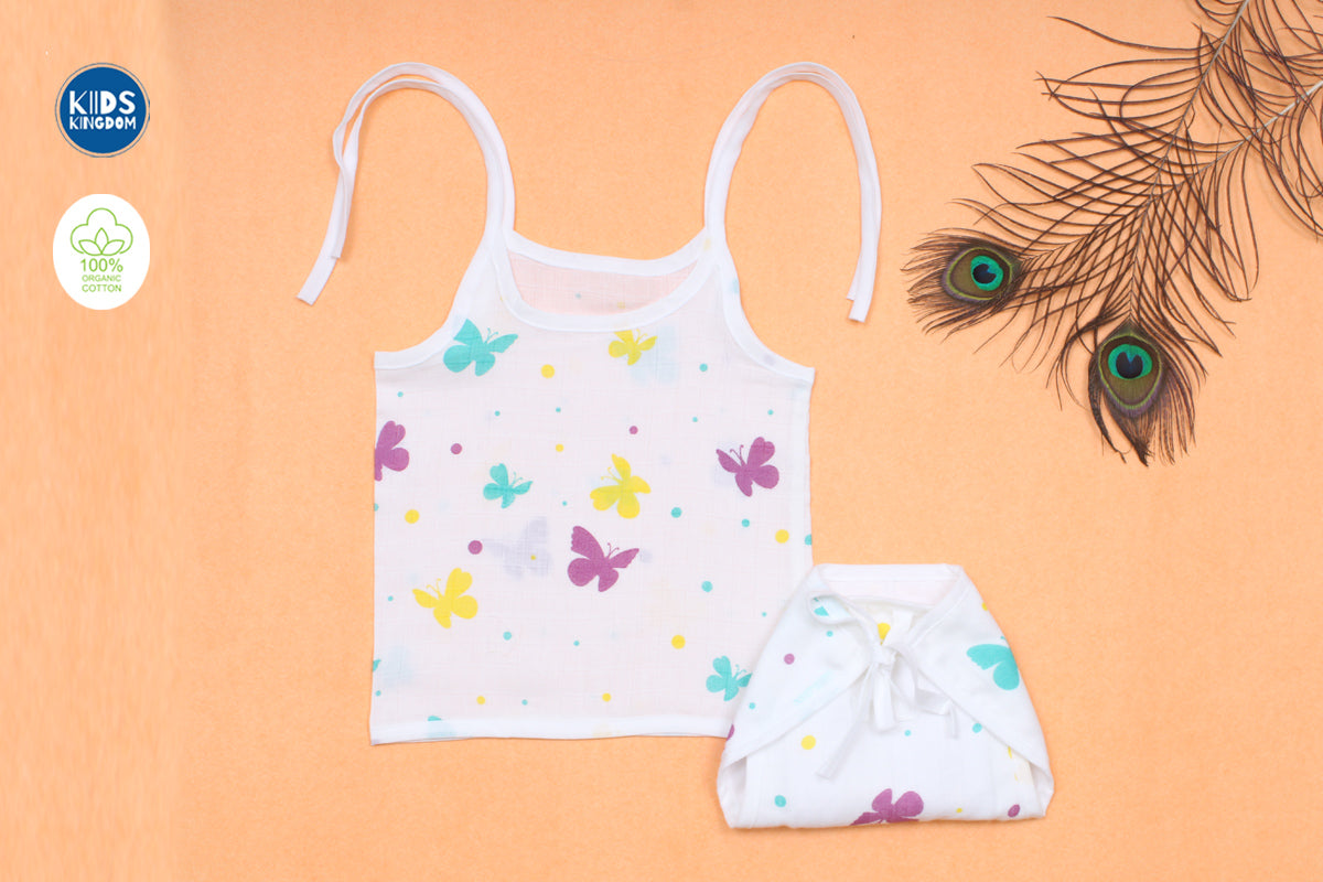Muslin Jabla Matching Nappie Butterfly