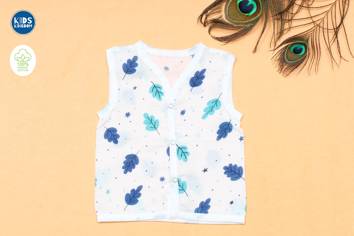 Muslin Jablas Button | Blue Leaf