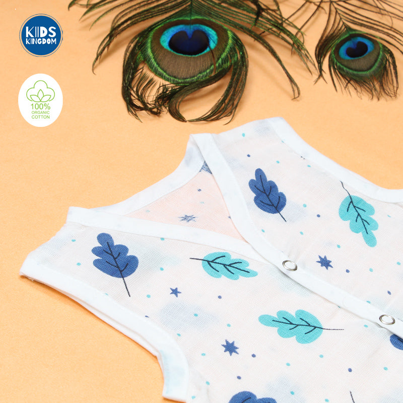 Muslin Jablas Button | Blue Leaf 1