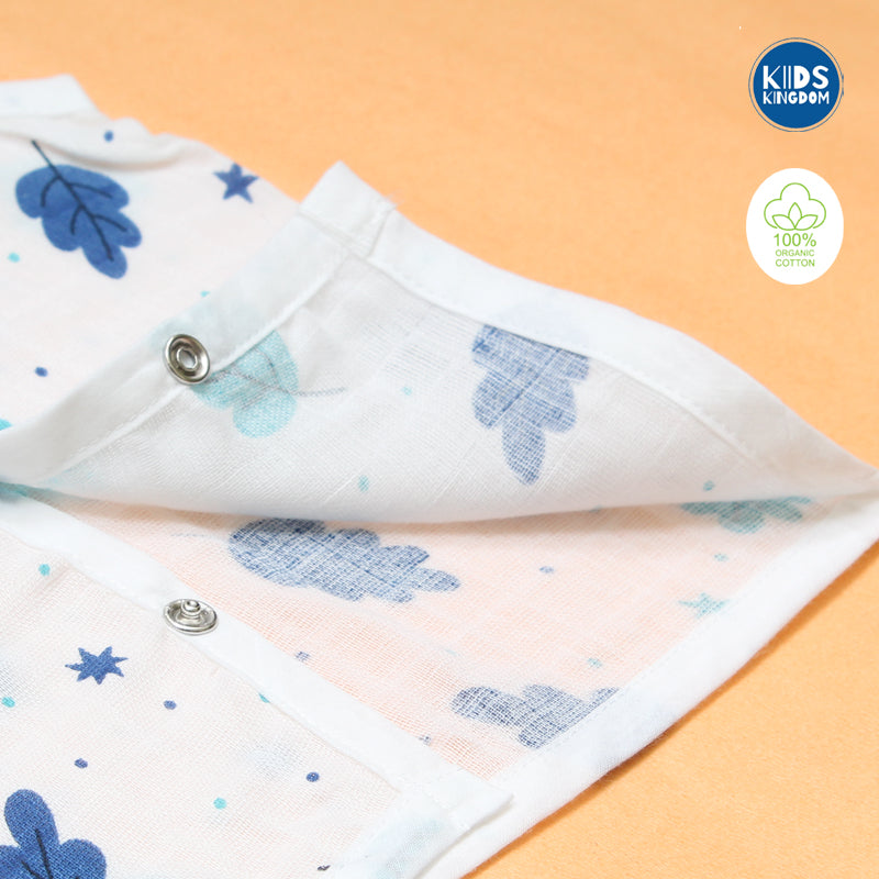 Muslin Jablas Button | Blue Leaf 2