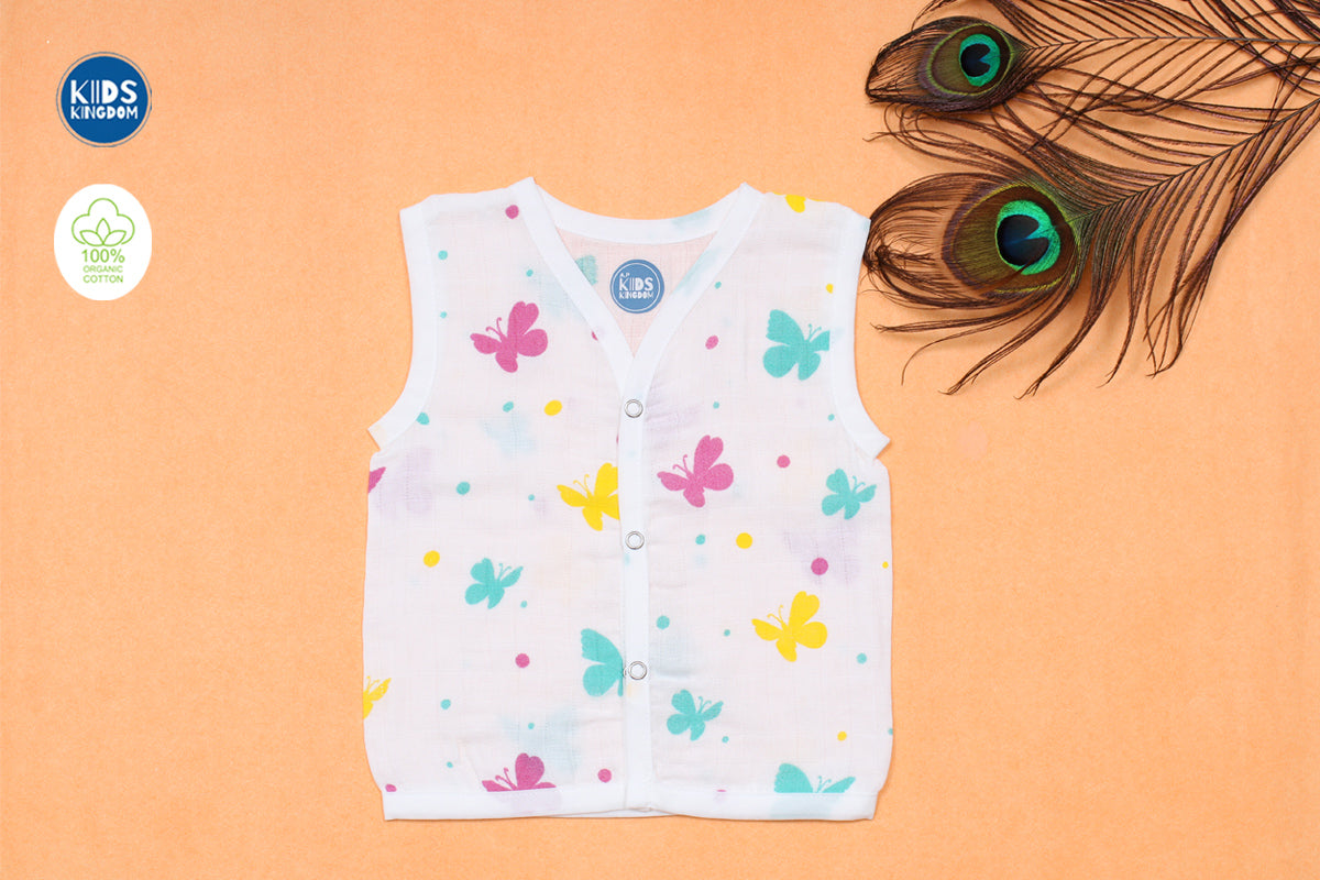 Muslin Jablas Button | Butterfly