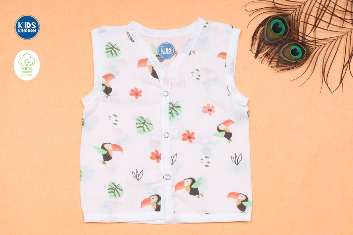 Muslin Jablas Button | Flamingo