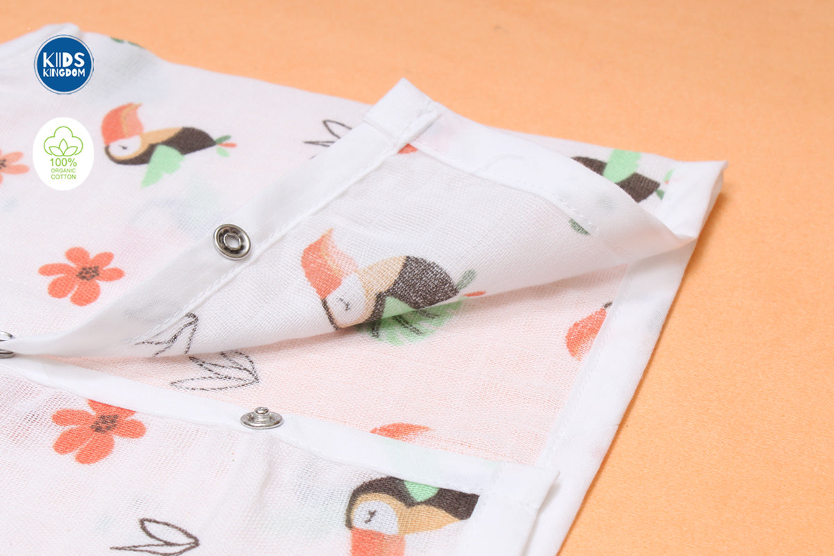 Muslin Jablas Button | Flamingo 2