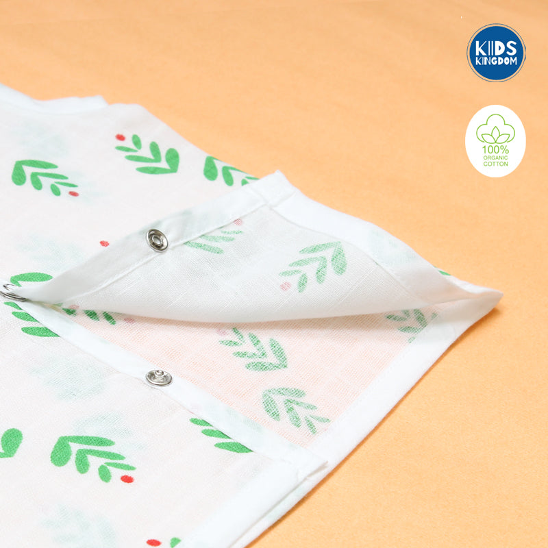 Muslin Jablas Button | Green Leaf 2