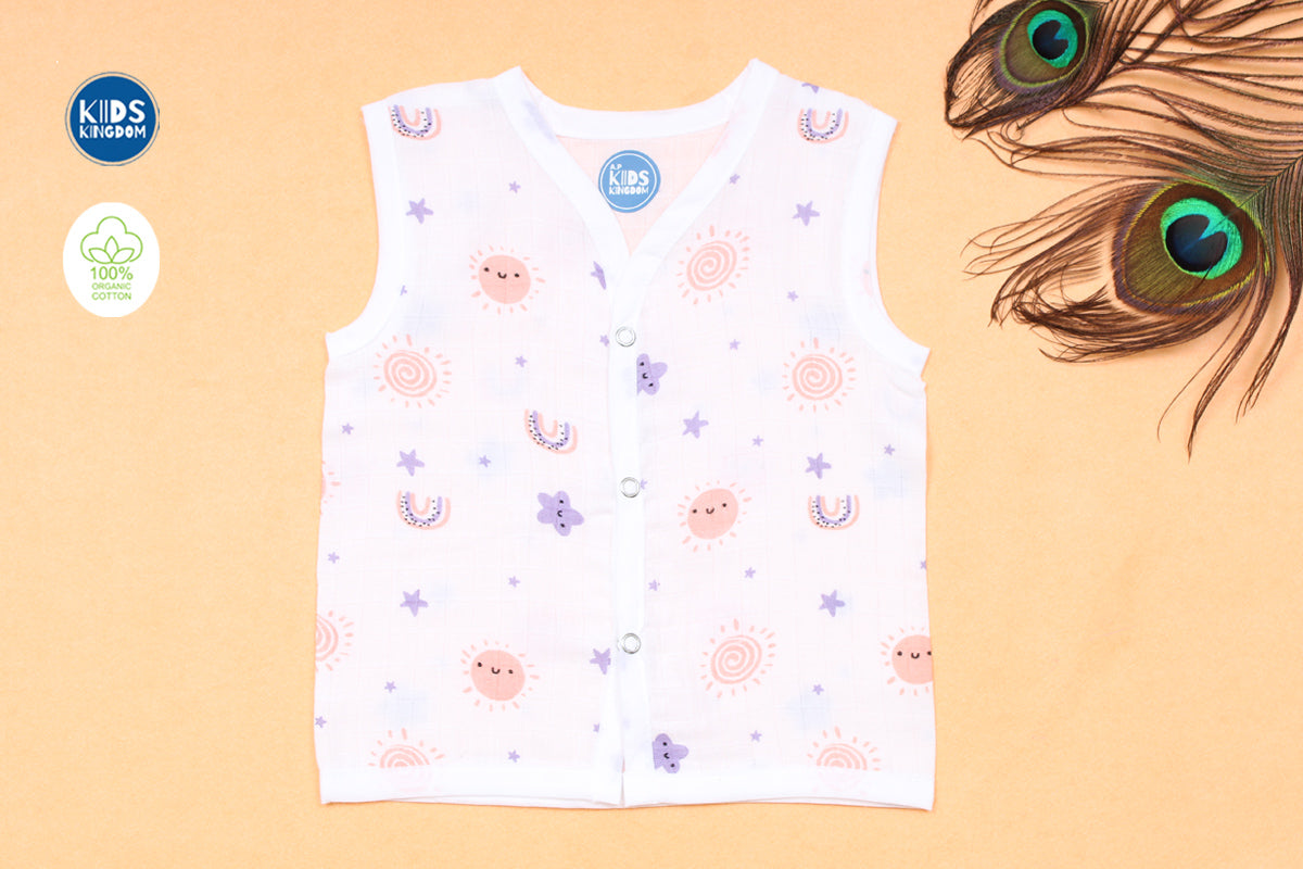 Muslin Jablas Button | Rainbow