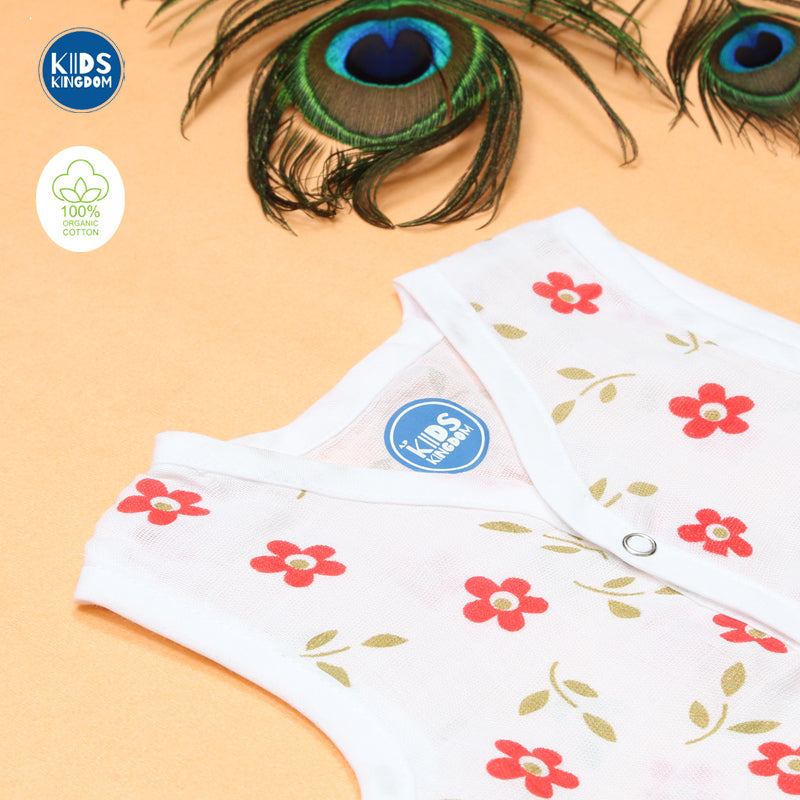 Muslin Jablas Button | Red Flower 1