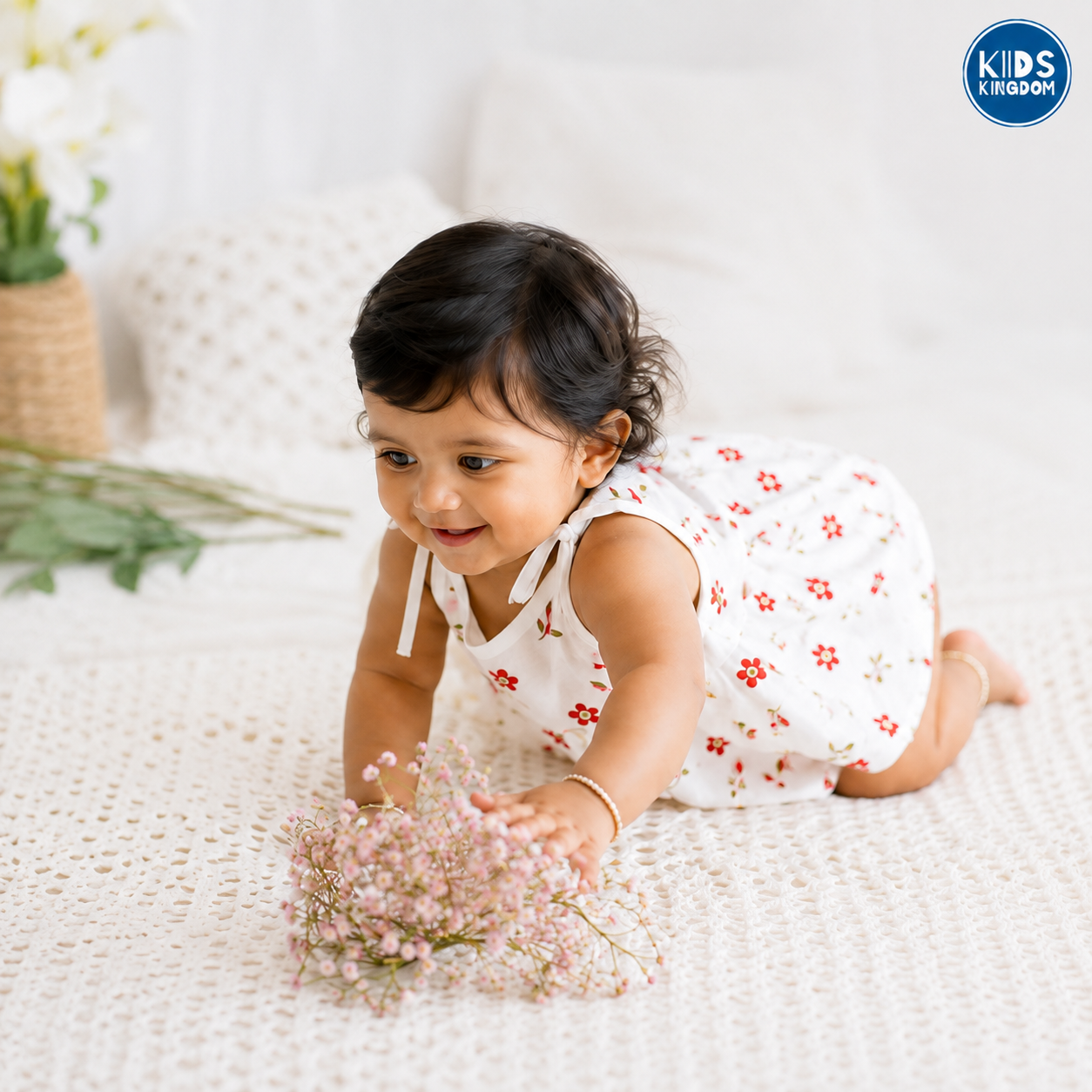 Muslin Knot Frock Redflower