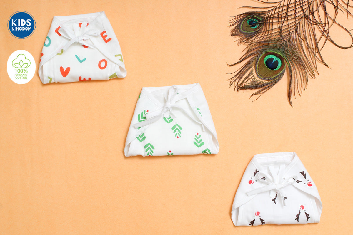 Muslin Nappy Pack of 3 Random Design