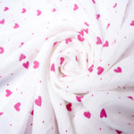 Muslin Newborn Towel | Pink Heart