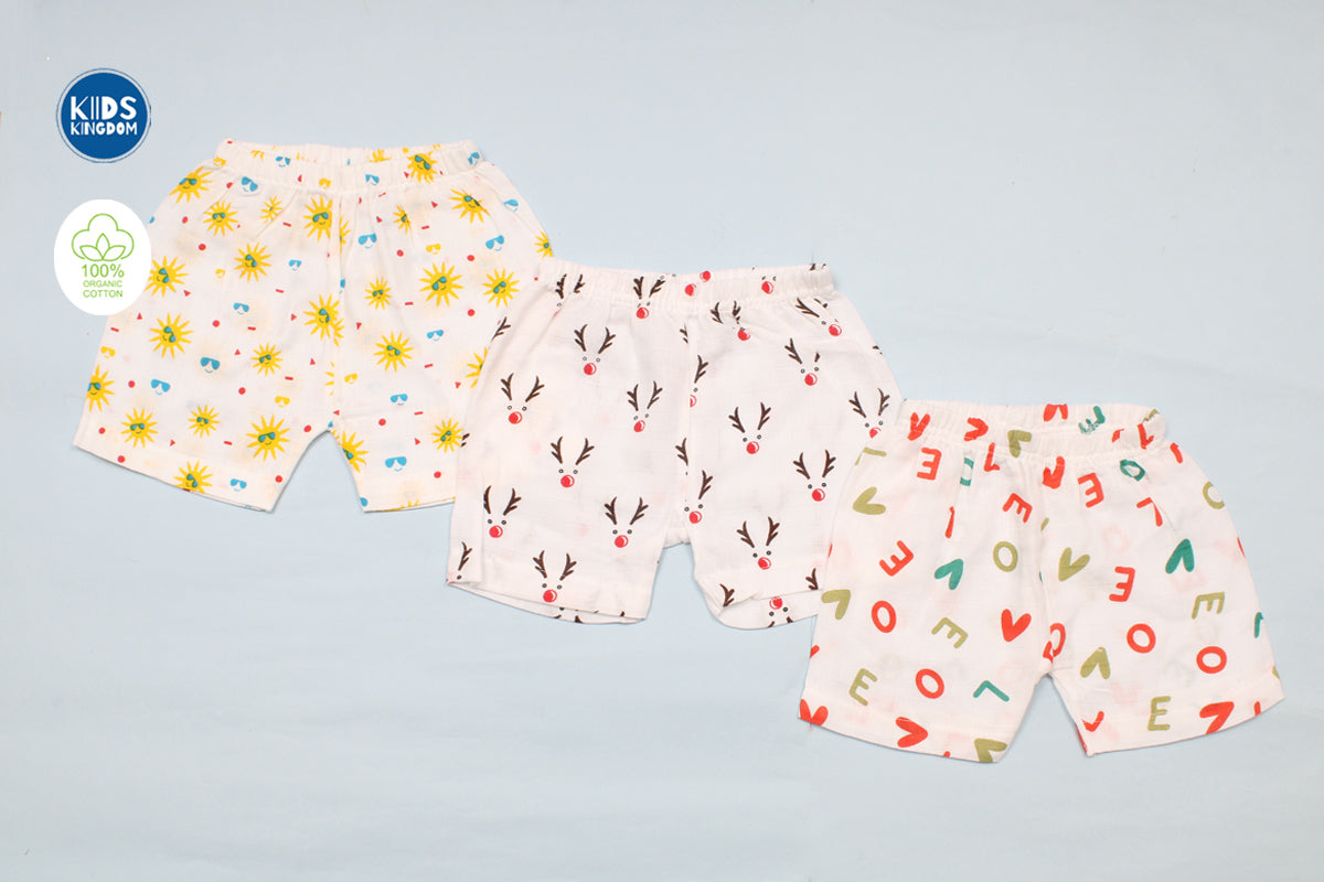 Muslin Shorts Pack of 3