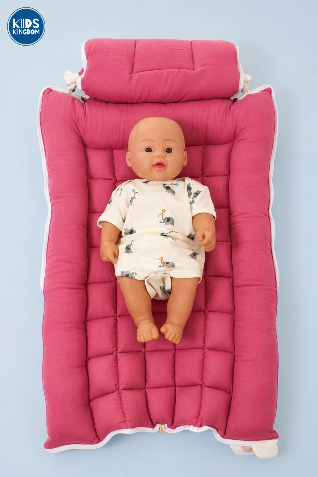 Premium Kapok Silk Cotton Baby Carry Nest Cum Net Bed - Rainbow