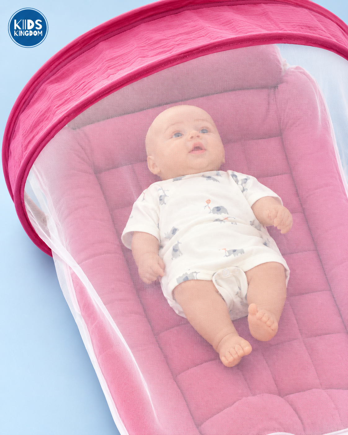 Premium Kapok Silk Cotton Baby Carry Nest Cum Net Bed - Rainbow