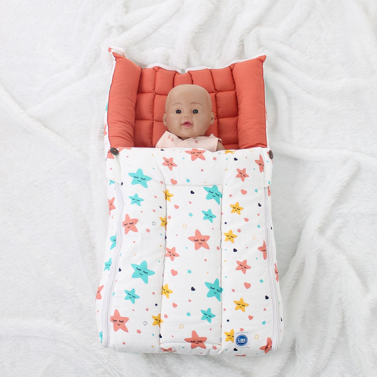 Premium Kapok Silk Cotton Baby Carry Nest Cum Net Bed - Twinkle