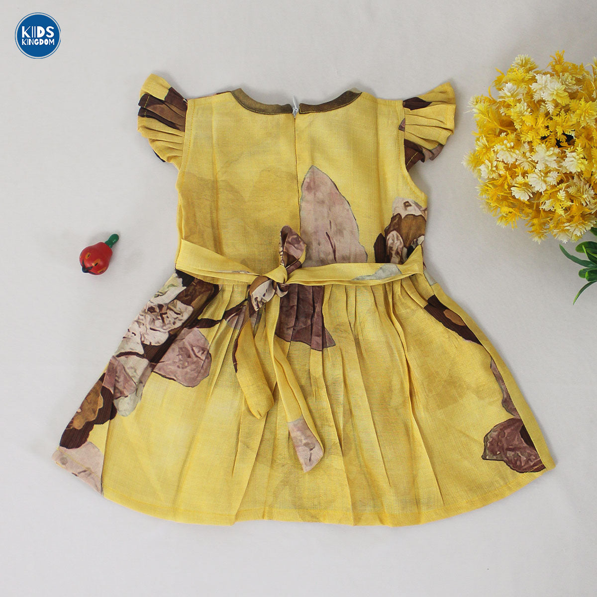 Premium Linen Cotton Frocks Golden Bloom