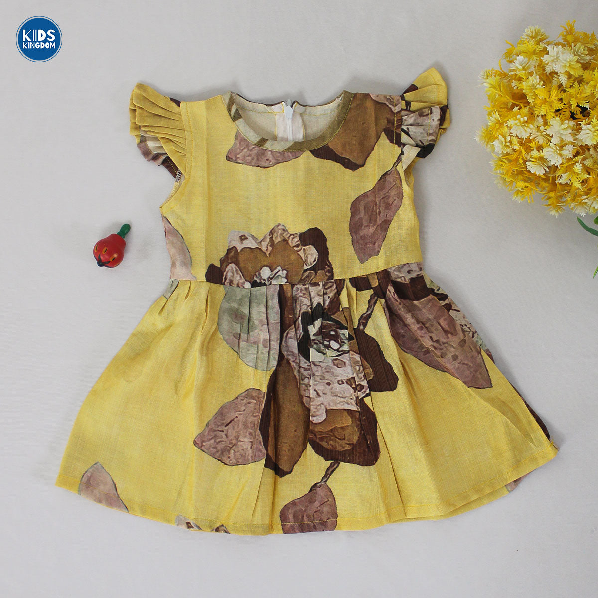 Premium Linen Cotton Frocks Golden Bloom