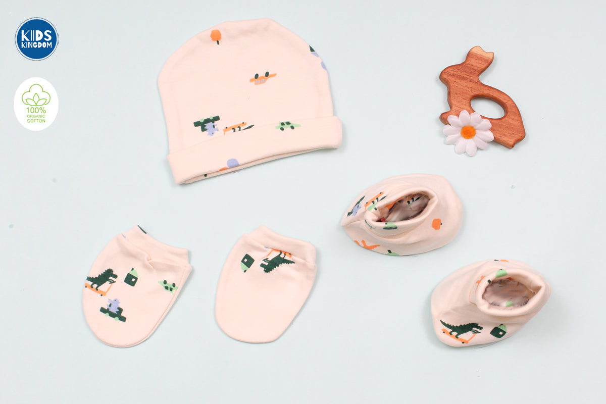 Premium Cap Mitten Booties Dino