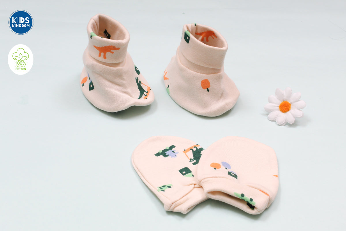 Premium Cap Mitten Booties Dino