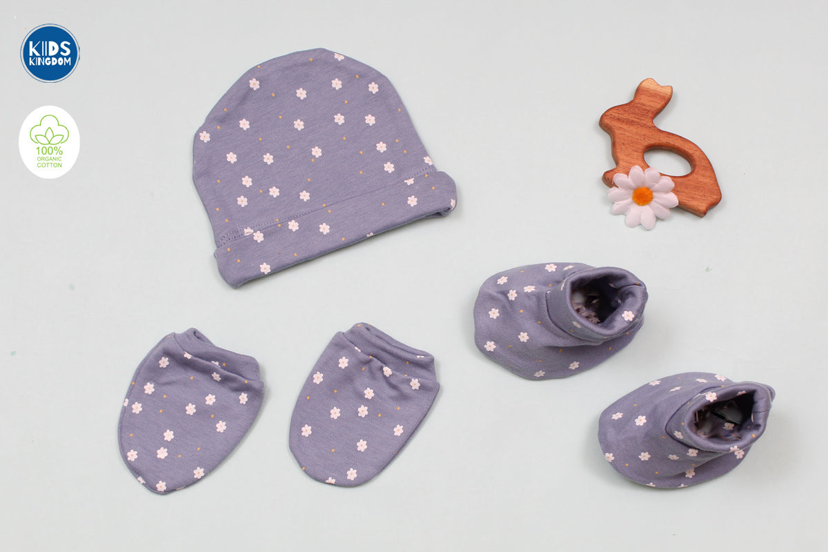 Premium Cap Mitten Booties Flower