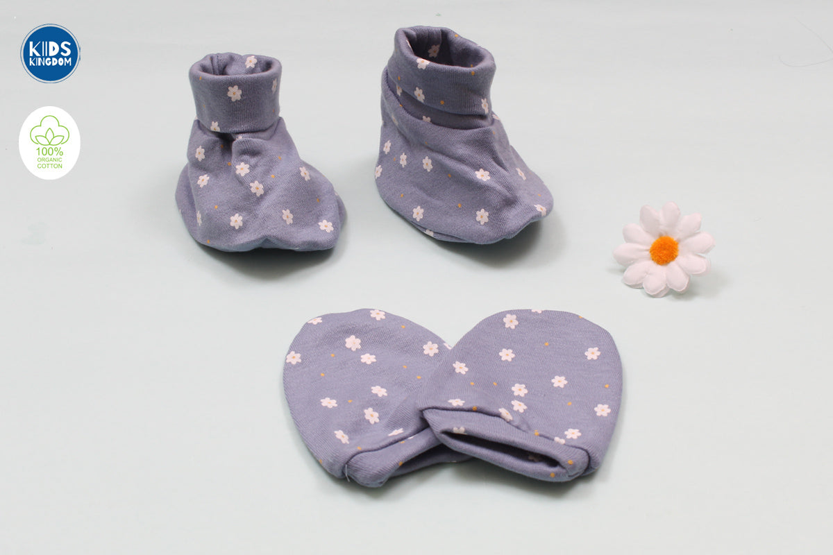 Premium Cap Mitten Booties Flower