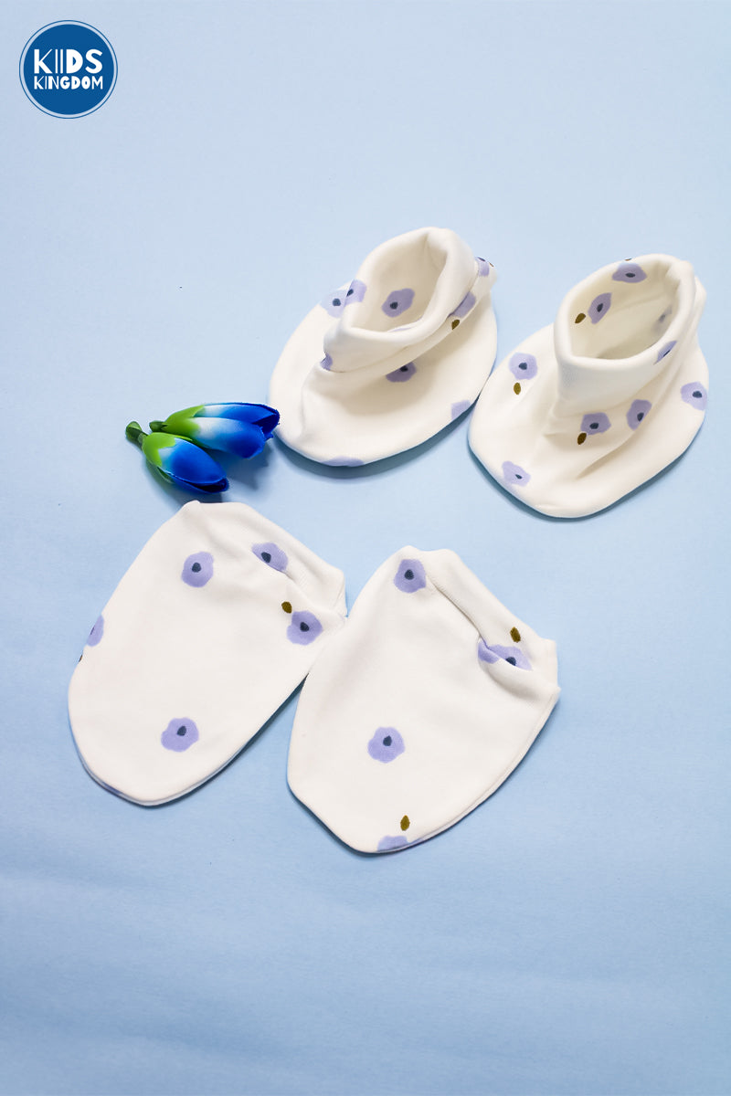 Premium Cap Mitten Booties Lilac Bloom