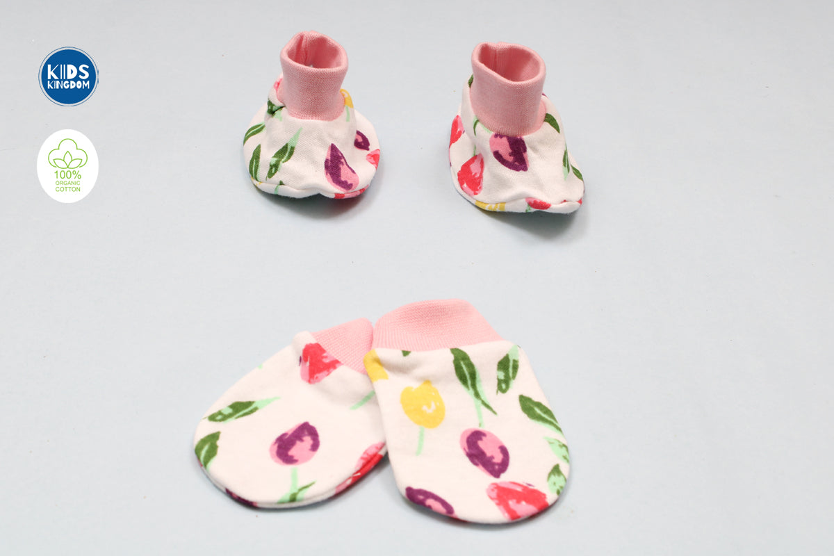Premium Cap Mitten Booties Set | Tulip 1