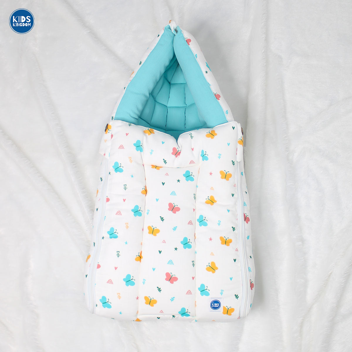 Premium Kapok Silk Cotton Baby Carry Nest Cum Net Bed - Flutter