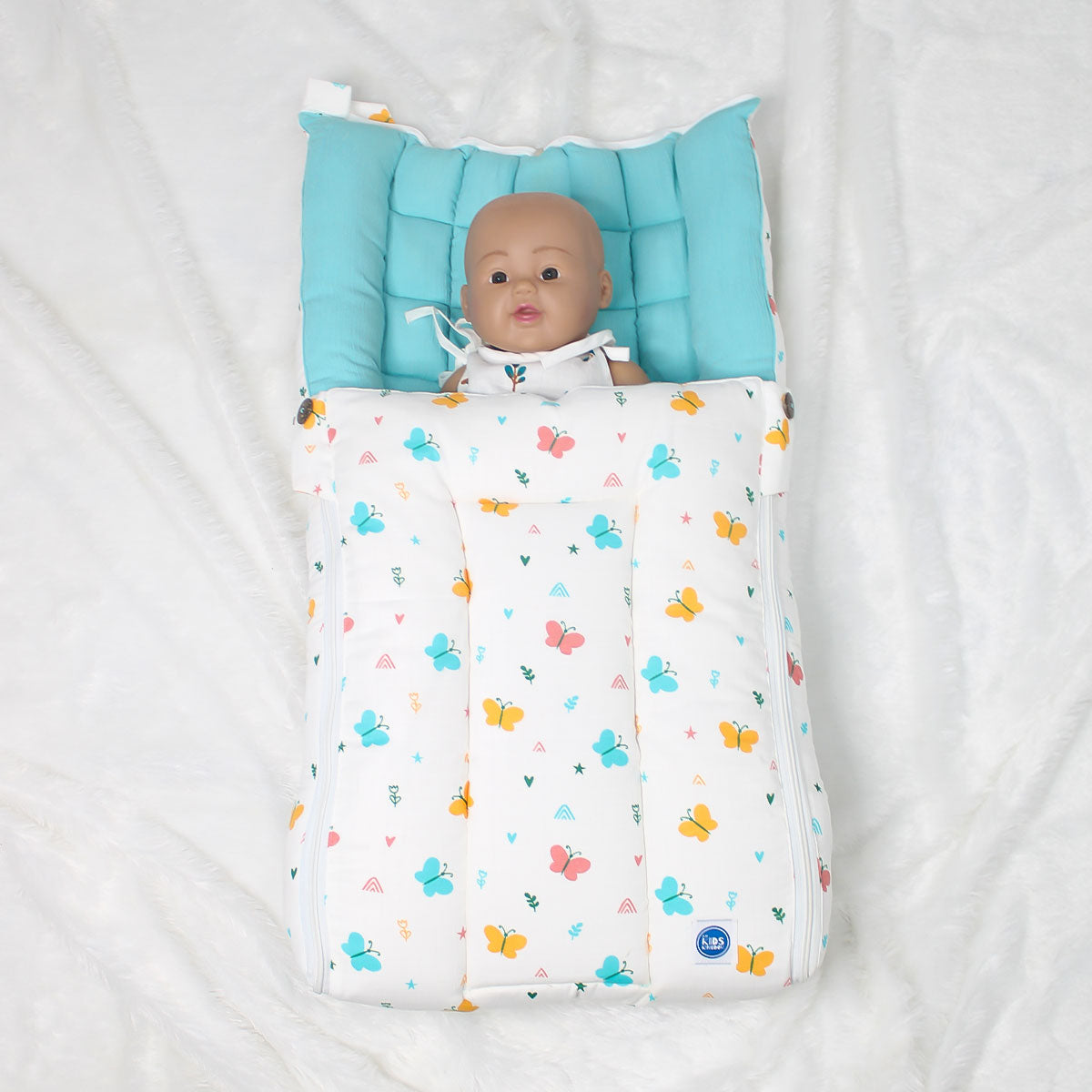 Premium Kapok Silk Cotton Baby Carry Nest Cum Net Bed - Flutter