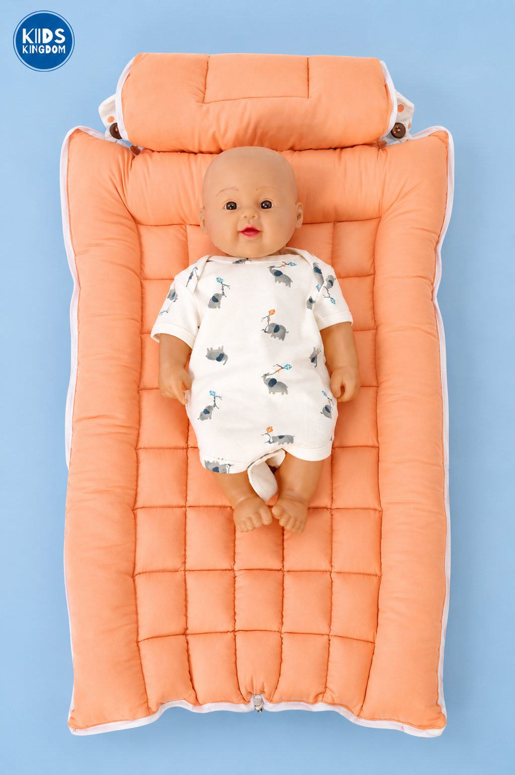 Premium Kapok Silk Cotton Baby Carry Nest Cum Net Bed - Poppy