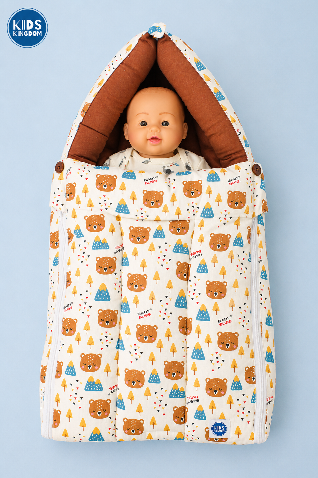 Premium Kapok Silk Cotton Baby Carry Nest Cum Net Bed - Woodland