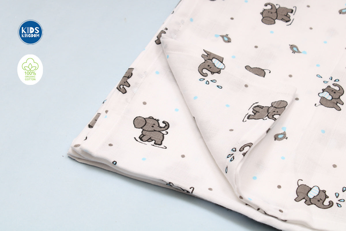 Premium Muslin Bath Towel Elephant