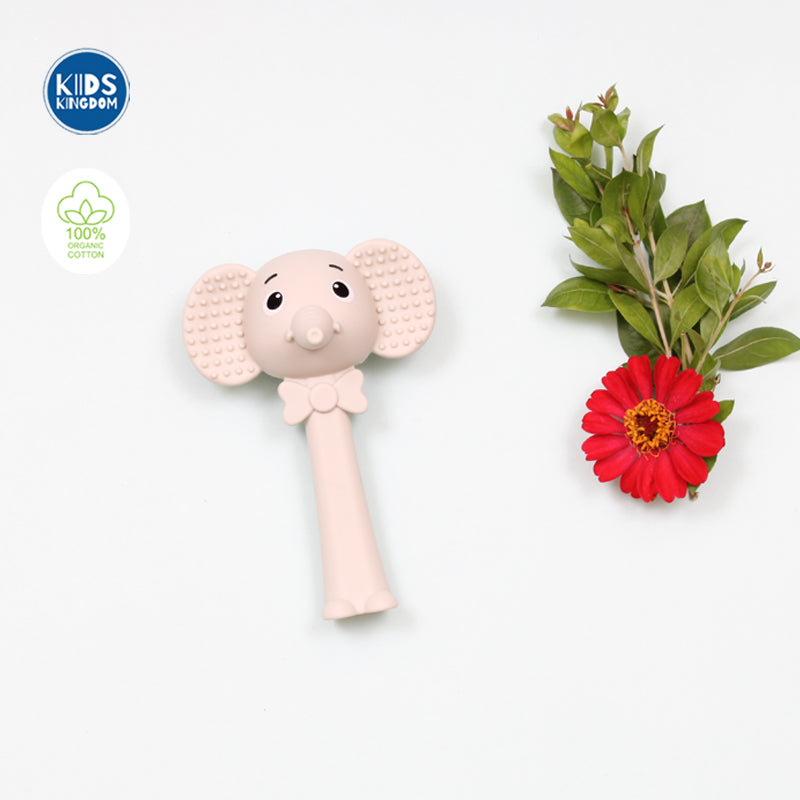 Silicone Teether Cum Rattle Elephant