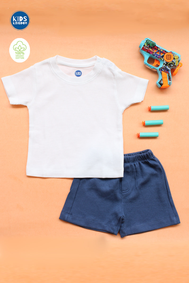Snow Navy Waffle Cotton Co-ord Set