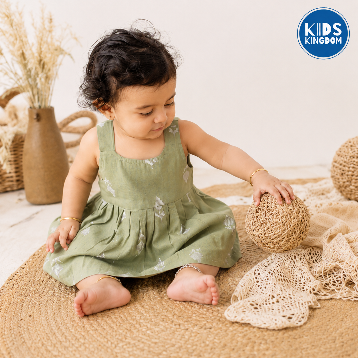 South Cotton Frock Sage Green