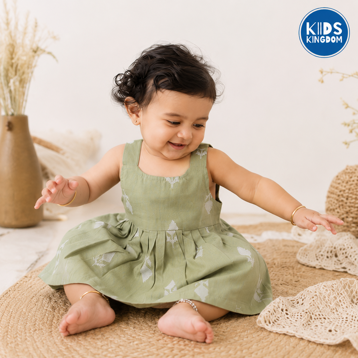 South Cotton Frock Sage Green