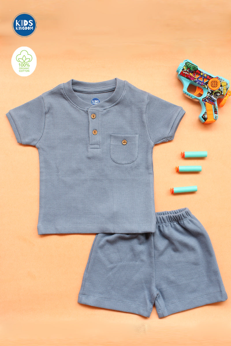 Steel Grey Waffle Cotton Co-ord Set