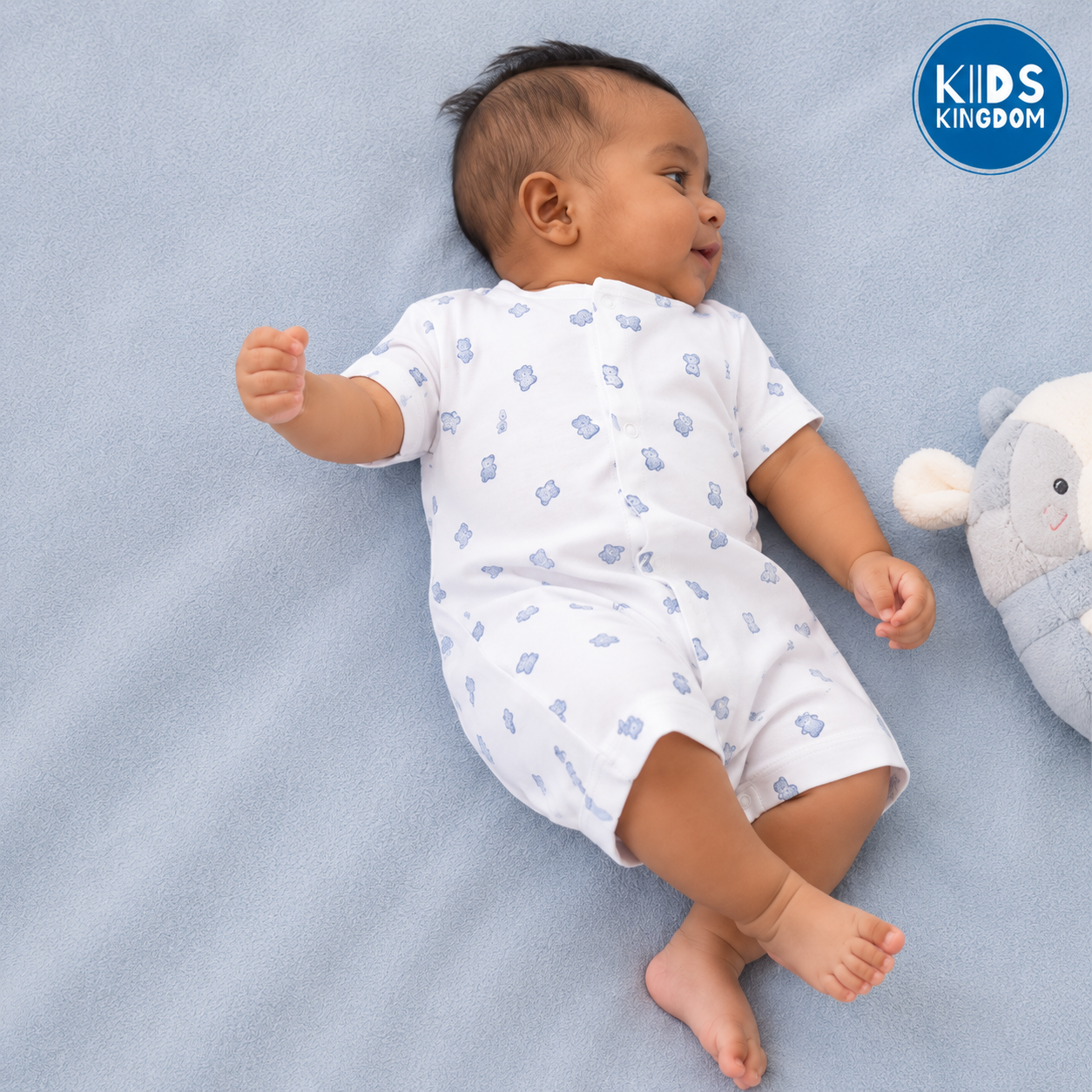 Half Romper Blue Teddy