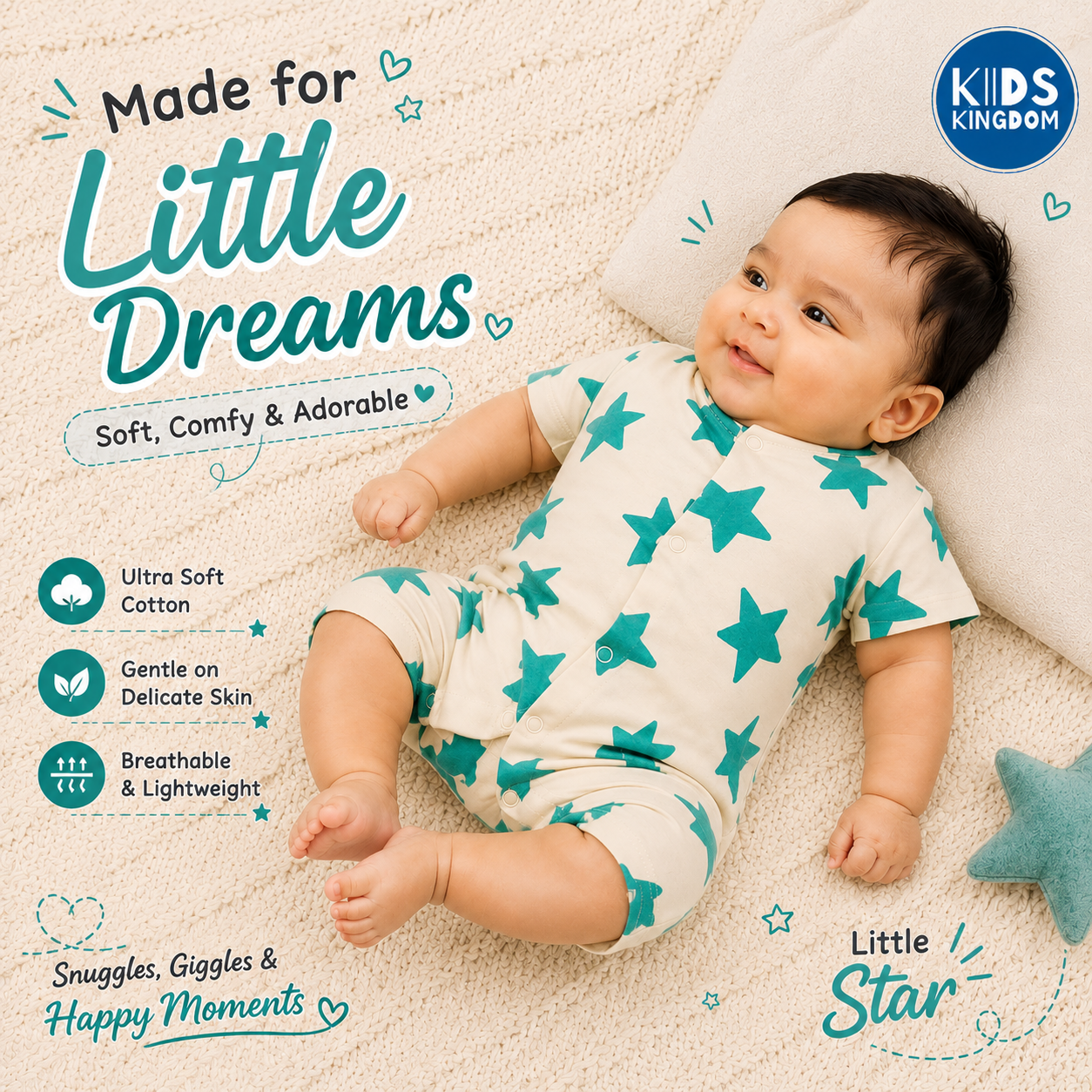 Half Romper Green Star
