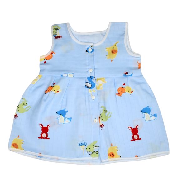 Colour Muslin Frocks Blue Fox