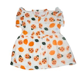 Muslin Frill Frocks Orange Lemon