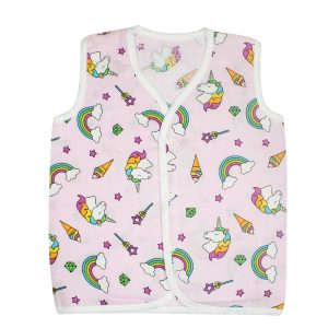 Muslin Colour Jabla Light Pink with Unicorn and Ice cream