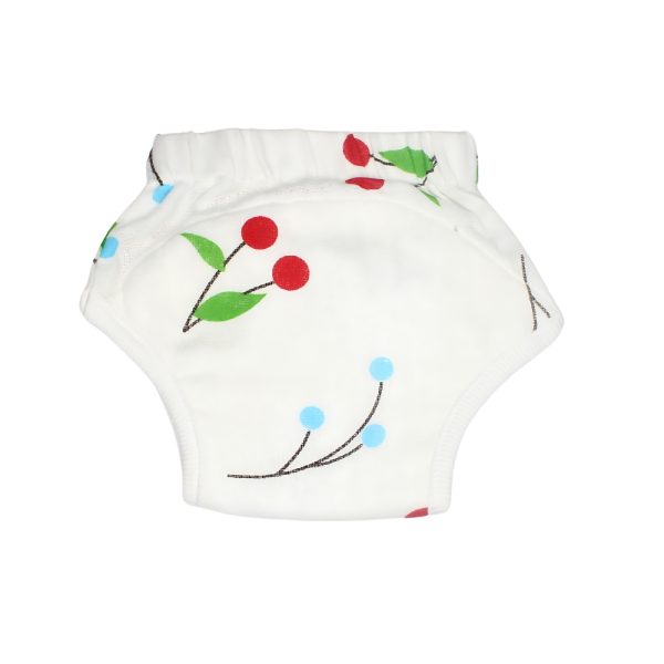 Muslin Padded Underwear - Blue and Red Cherry Print