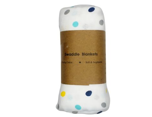 Muslin Swaddle 100x100 - Colour Dots