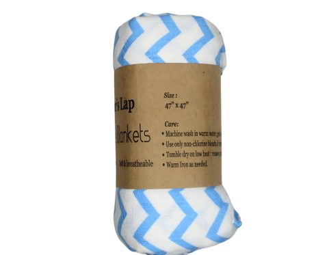 Muslin Swaddle 112x112 - Blue Line Print