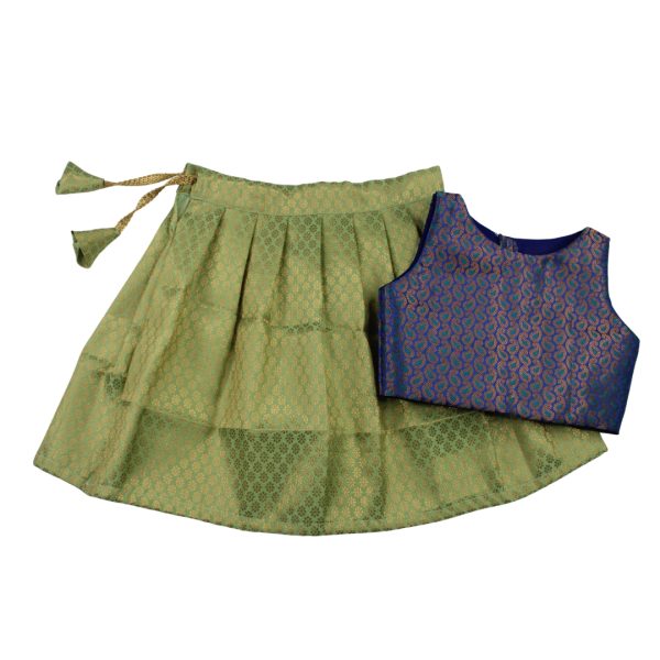 Olive Green and Navy Blue Minipattu