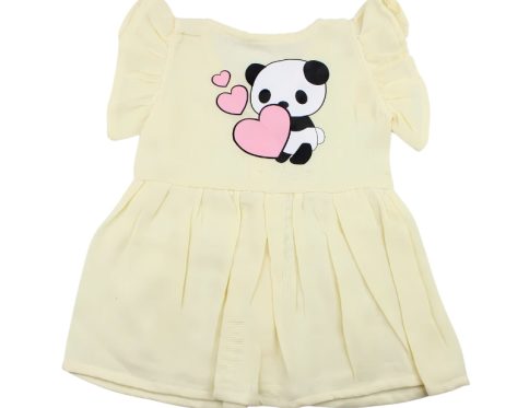 Colour Muslin Frill Frocks Yellow Frock Panda