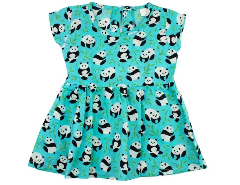 Cotton Frock Blue Panda