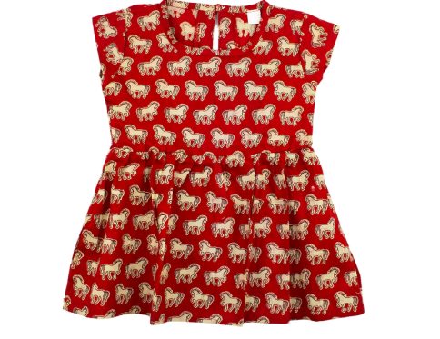 Cotton Frock Red Horse